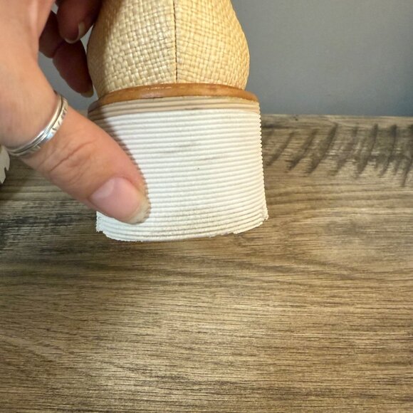 M. Gemi Raffia Lug Sole Loafers Woven Fabric Chunky Rubber Sole Sz 38 US 7.5 - Picture 6 of 8